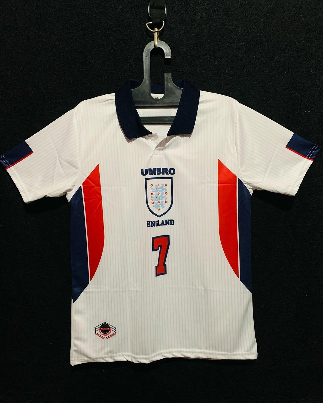 Beckham England Home Kit World Cup 1998 Retro