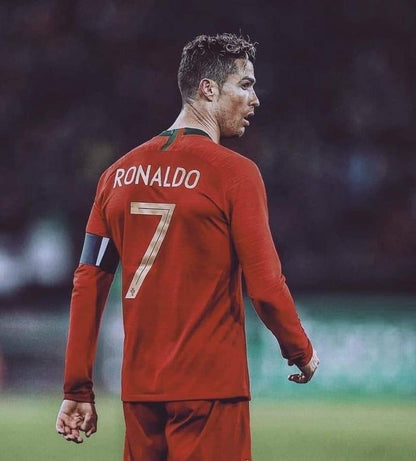 Ronaldo Portugal Home Kit 2018 LONG SLEEVE Retro